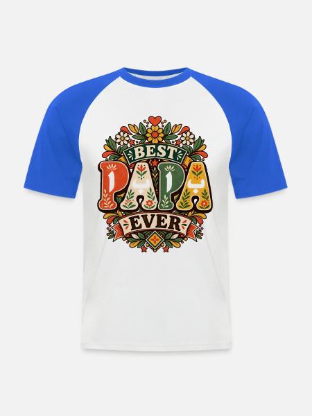 Beste klassische arabische Kalligraphie, Baba - Männer Baseball-T-Shirt - Weiß/Royalblau