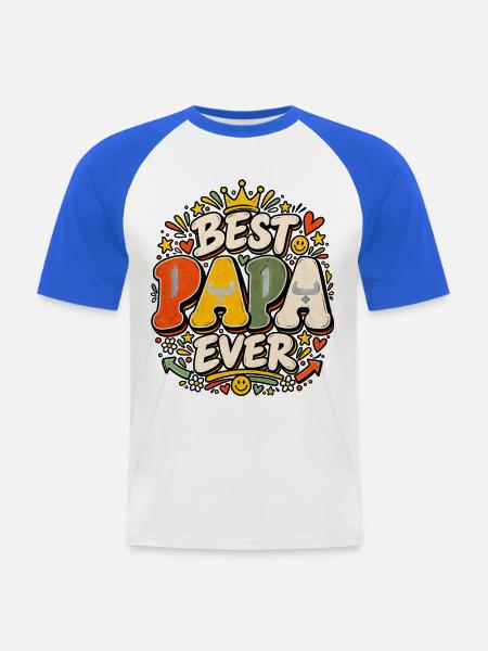 Retro Bester Arabischer Stil Baba - Männer Baseball-T-Shirt - Weiß/Royalblau