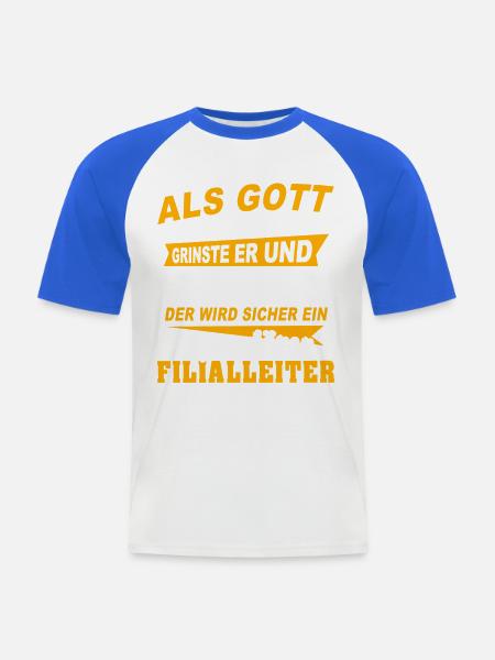 Filialleiter Sprüche - Männer Baseball-T-Shirt - Weiß/Royalblau