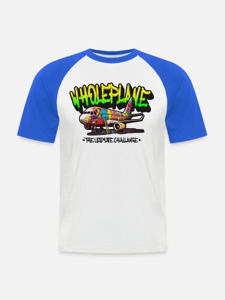 Wholeplane Graffiti Style - Männer Baseball-T-Shirt - Weiß/Royalblau
