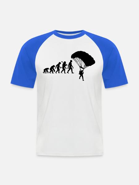 Fallschirmspringer Evolution Fallschirm Springen - Männer Baseball-T-Shirt - Weiß/Royalblau