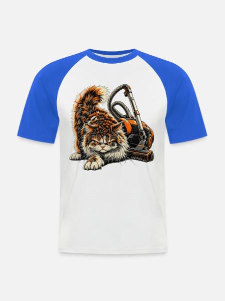 Höflichkeit: abgeschaltet, wie der Staubsauger - Männer Baseball-T-Shirt - Weiß/Royalblau