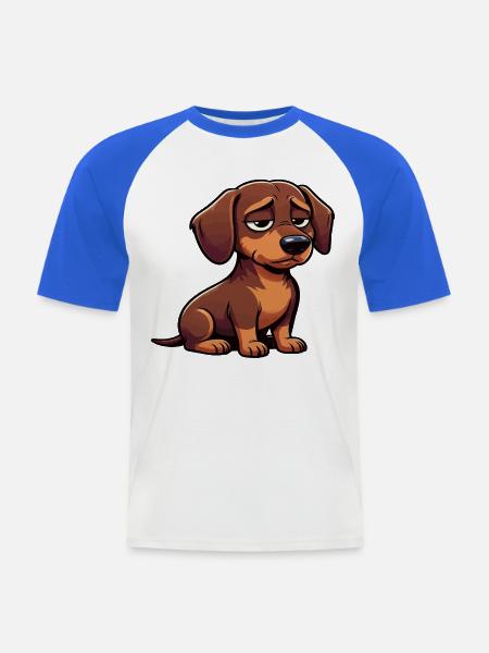 Dackel Dackelbesitzer Dackelhalter Dackelliebhaber - Männer Baseball-T-Shirt - Weiß/Royalblau