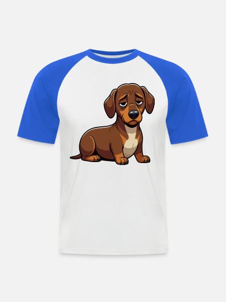 Dackel Dackelbesitzer Dackelhalter Dackelliebhaber - Männer Baseball-T-Shirt - Weiß/Royalblau
