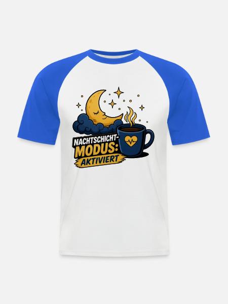 Pflegekraft Geschenk - Nachtschicht Modus - Männer Baseball-T-Shirt - Weiß/Royalblau