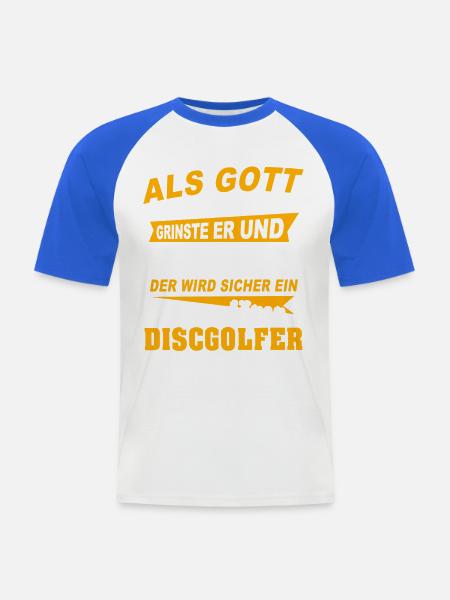Discgolfer Discgolf - Männer Baseball-T-Shirt - Weiß/Royalblau
