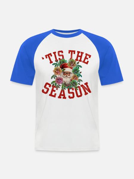 Es ist die Saison - Männer Baseball-T-Shirt - Weiß/Royalblau