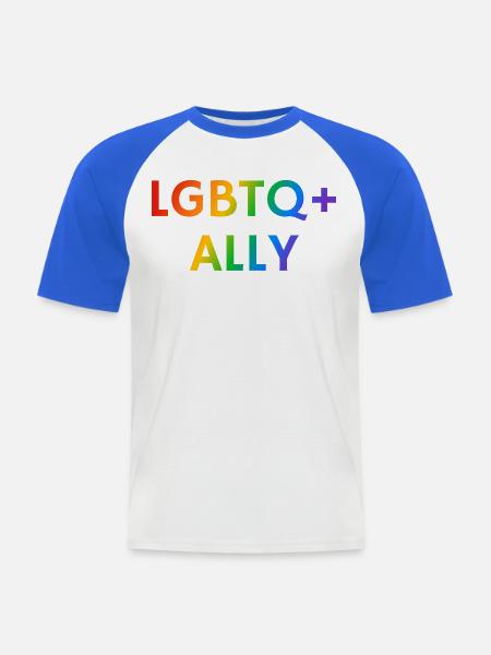 LGBTQ Ally Pride - Männer Baseball-T-Shirt - Weiß/Royalblau