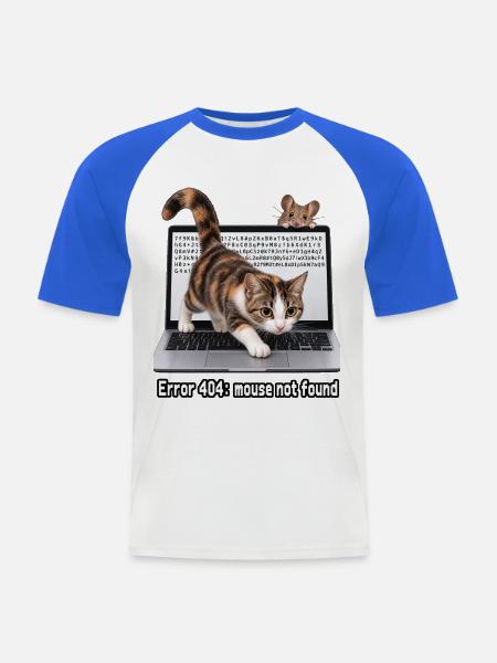Computermaus - Männer Baseball-T-Shirt - Weiß/Royalblau