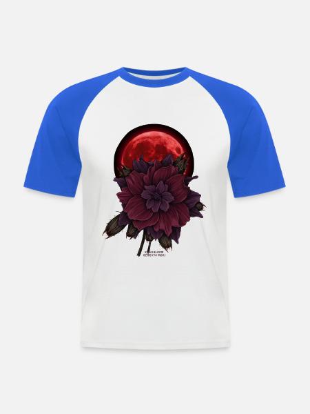 Gotischer Blutmond - Männer Baseball-T-Shirt - Weiß/Royalblau