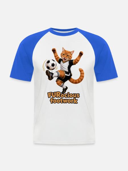 FURocious Footwork - Männer Baseball-T-Shirt - Weiß/Royalblau