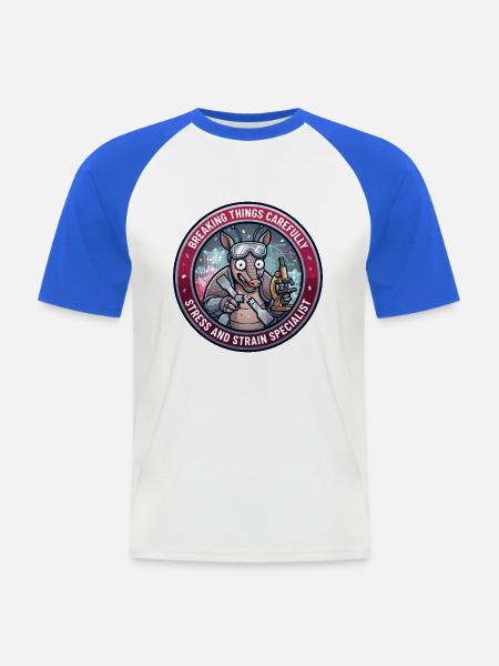 Funny Materials Engineer Armadillo Spannungsdehnung - Männer Baseball-T-Shirt - Weiß/Royalblau