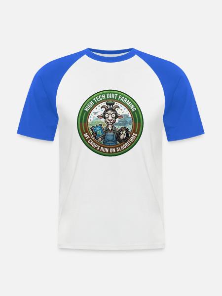 Lustige, kluge Ziege Hightech-Algorithmen-Meme - Männer Baseball-T-Shirt - Weiß/Royalblau