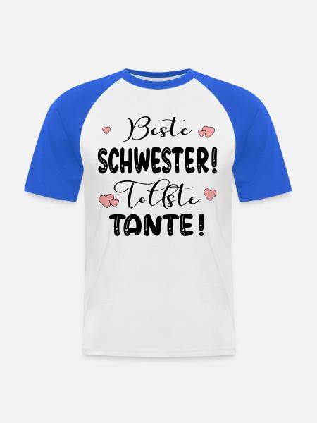 Schwester Tante Baby - Männer Baseball-T-Shirt - Weiß/Royalblau