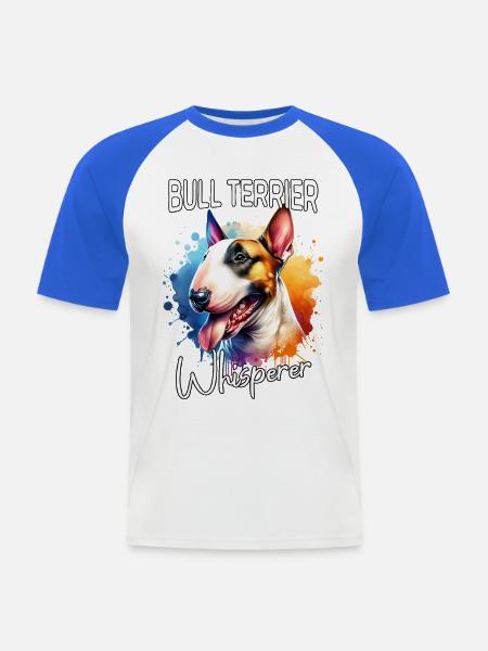 Bullterrier Flüsterer - Männer Baseball-T-Shirt - Weiß/Royalblau