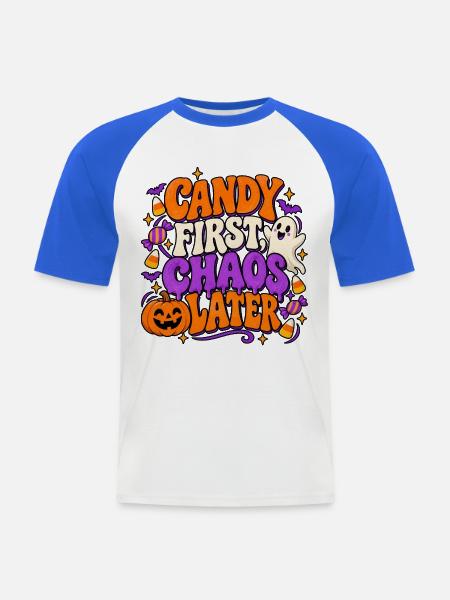 Halloween Spruch - Männer Baseball-T-Shirt - Weiß/Royalblau