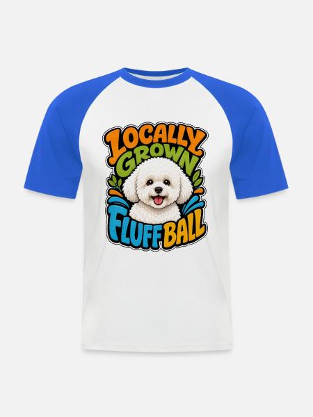Bichon Frise - Männer Baseball-T-Shirt - Weiß/Royalblau