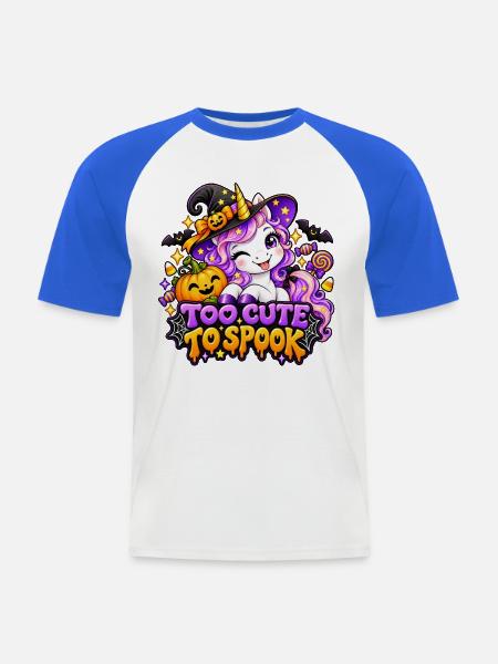 Einhorn Halloween Spruch - Männer Baseball-T-Shirt - Weiß/Royalblau
