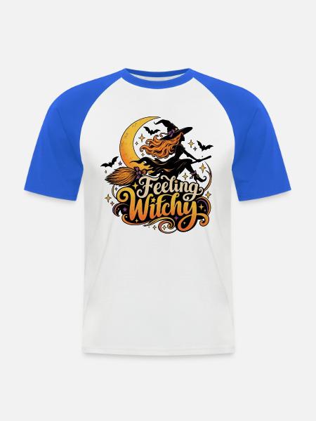 Hexenstimmung - Männer Baseball-T-Shirt - Weiß/Royalblau