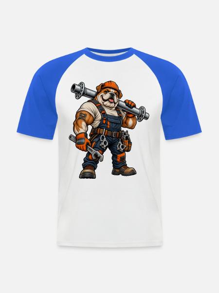 Gerüstbauer Handwerk / Handwerker - Männer Baseball-T-Shirt - Weiß/Royalblau