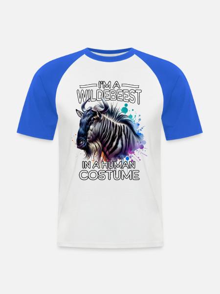 Team Gnu - Männer Baseball-T-Shirt - Weiß/Royalblau