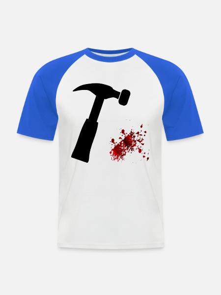 Halloween Handwerker Klauenhammer - Männer Baseball-T-Shirt - Weiß/Royalblau