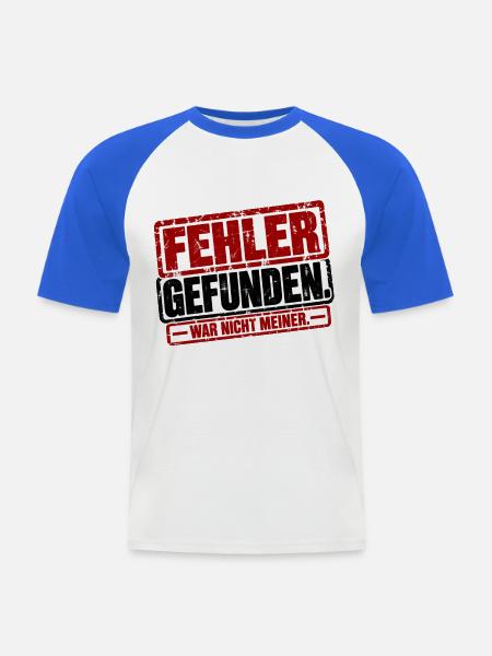 Fehler gefunden. War nicht meiner - Männer Baseball-T-Shirt - Weiß/Royalblau