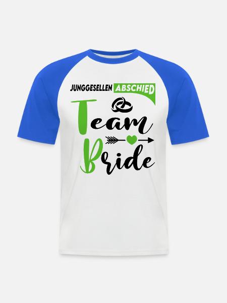 Junggesellenabschied Team Bride Hochzeit Ringe - Männer Baseball-T-Shirt - Weiß/Royalblau