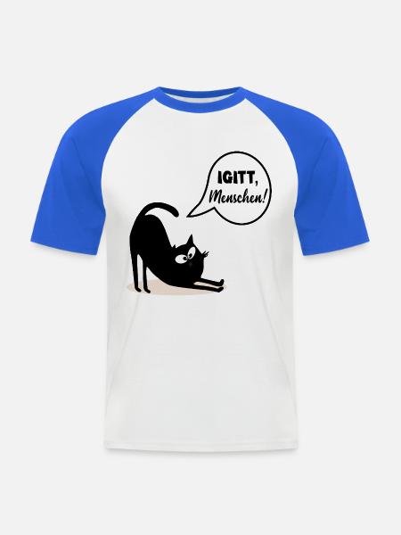 Igitt Menschen Katzen - Männer Baseball-T-Shirt - Weiß/Royalblau
