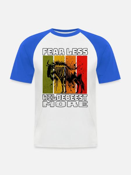 Wildebeest Gnu - Männer Baseball-T-Shirt - Weiß/Royalblau