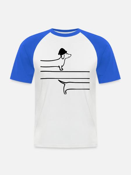 Weihnachten Dackel Schlangenlinie - Männer Baseball-T-Shirt - Weiß/Royalblau