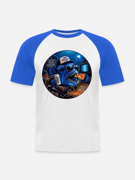 "Life is better down here" - Männer Baseball-T-Shirt - Weiß/Royalblau