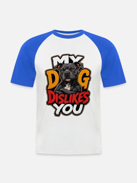 Staffordshire Bull Terrier - Männer Baseball-T-Shirt - Weiß/Royalblau