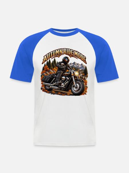 Autumn Ride Mode - Männer Baseball-T-Shirt - Weiß/Royalblau