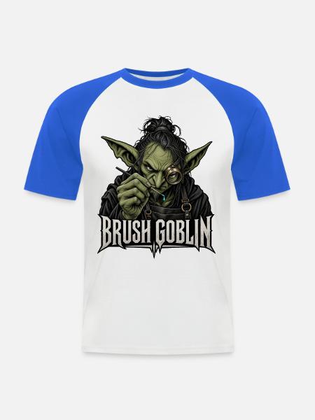 Brush Goblin – Tabletop Miniatur Malen - Männer Baseball-T-Shirt - Weiß/Royalblau