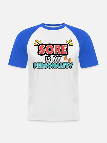 Meine Persönlichkeit ist wund. - Männer Baseball-T-Shirt - Weiß/Royalblau