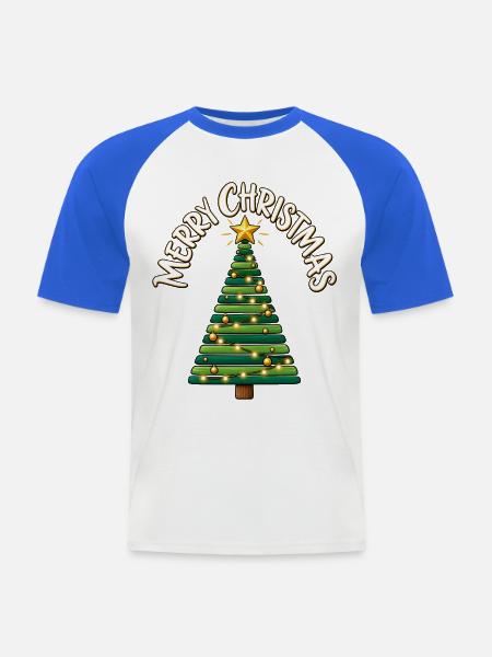 Weihnachtsbaum Christbaum Merry Christmas - Männer Baseball-T-Shirt - Weiß/Royalblau