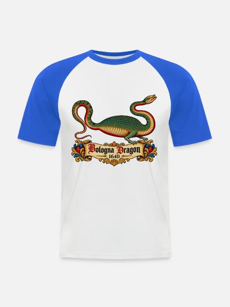 Bologna-Drache (1640) - Männer Baseball-T-Shirt - Weiß/Royalblau