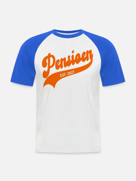 Niederländische Rentenleistung 2027 - Männer Baseball-T-Shirt - Weiß/Royalblau
