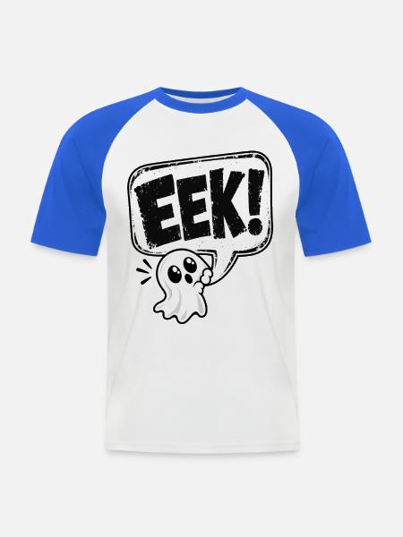 Eek! Süßer Geist Sprechblase - Männer Baseball-T-Shirt - Weiß/Royalblau