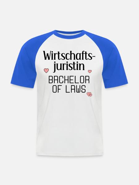 Studium Abschluss Wirtschaftsjuristin - Männer Baseball-T-Shirt - Weiß/Royalblau