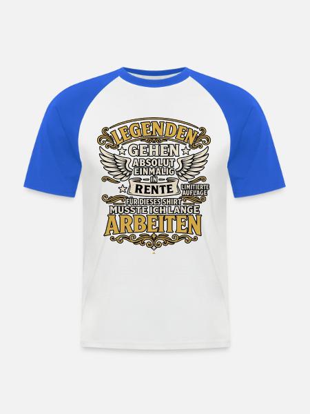 Legenden gehen einmalig in Rente - Männer Baseball-T-Shirt - Weiß/Royalblau