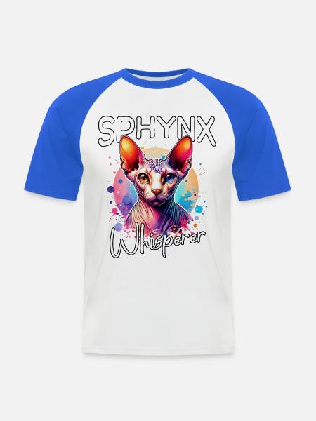 Sphynxkatze Flüsterer - Männer Baseball-T-Shirt - Weiß/Royalblau