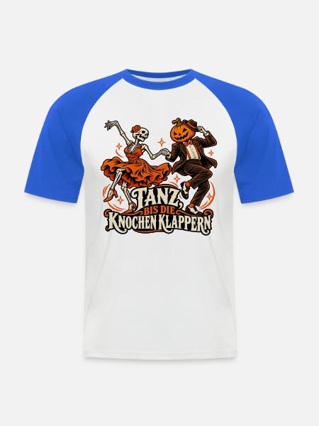 Tanz, bis die Knochen klappern - Männer Baseball-T-Shirt - Weiß/Royalblau