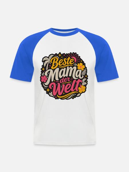 Beste Mama der Welt - Männer Baseball-T-Shirt - Weiß/Royalblau