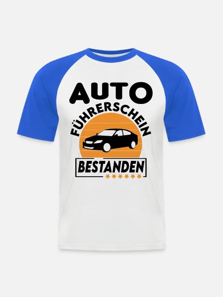 Auto Führerschein bestanden Sprüche fahren - Männer Baseball-T-Shirt - Weiß/Royalblau