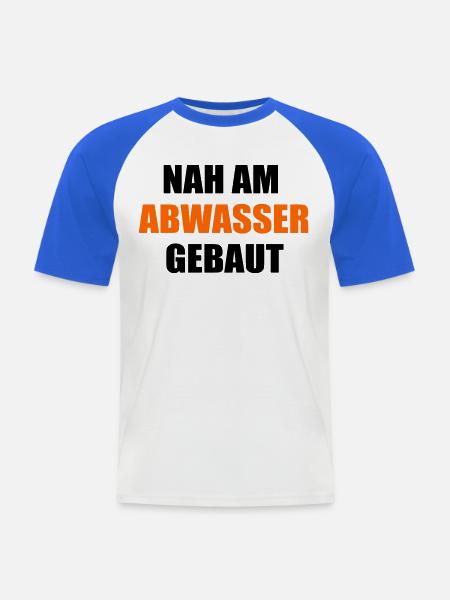 Kläranlage Abwasser Ironie - Männer Baseball-T-Shirt - Weiß/Royalblau