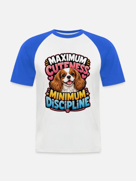 Kavallerier King Charles Spaniel - Männer Baseball-T-Shirt - Weiß/Royalblau