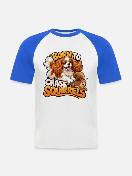 Kavallerier King Charles Spaniel - Männer Baseball-T-Shirt - Weiß/Royalblau