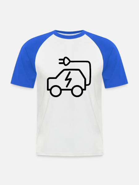 Elektrische Fahrzeuge - Männer Baseball-T-Shirt - Weiß/Royalblau
